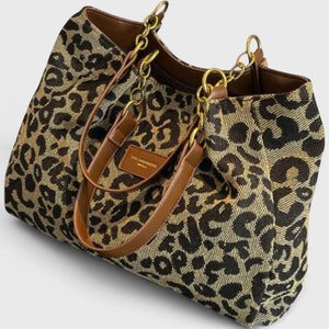 Canvas Boodschappentas met Luipaardprint