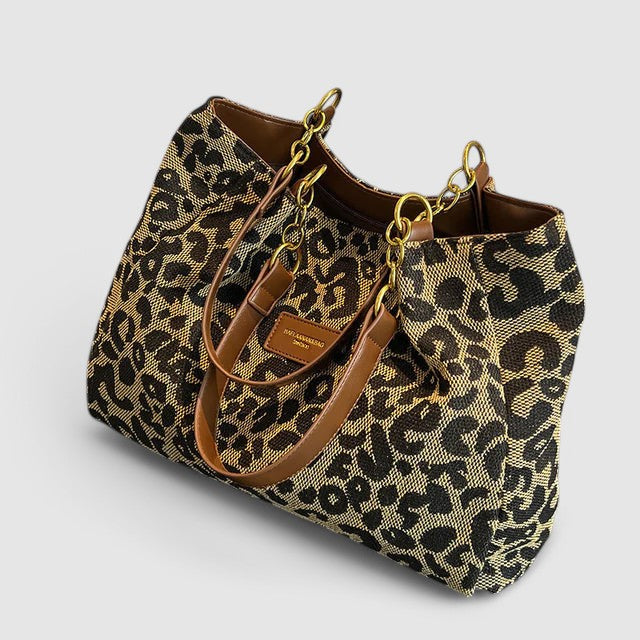 Leopard Canvas Tote “Claire” – Fashion & Functional