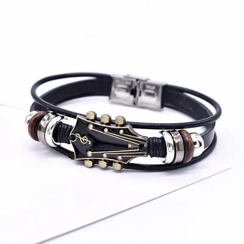 Gitaar lederen armband