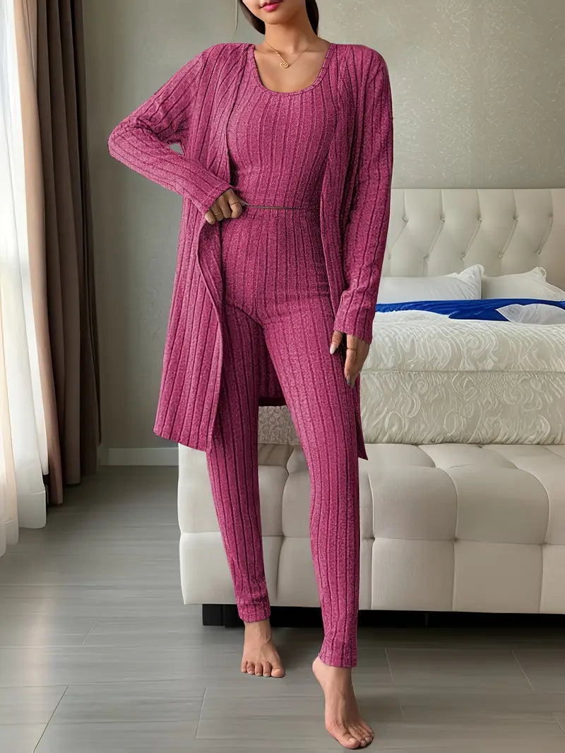 3-delig Velours Ensemble – Comfort & Stijl