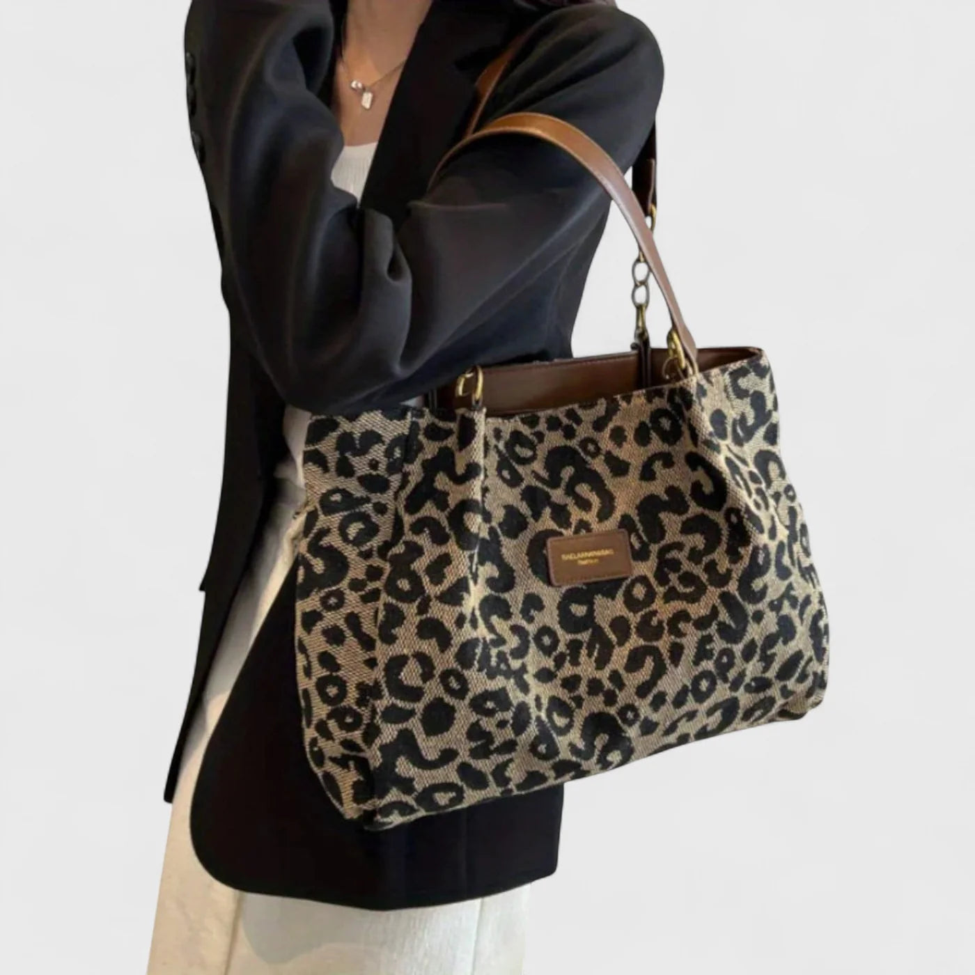 Canvas Boodschappentas met Luipaardprint