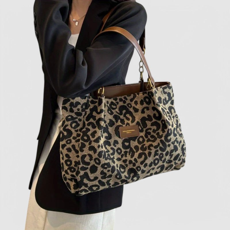 Leopard Canvas Tote “Claire” – Fashion & Functional