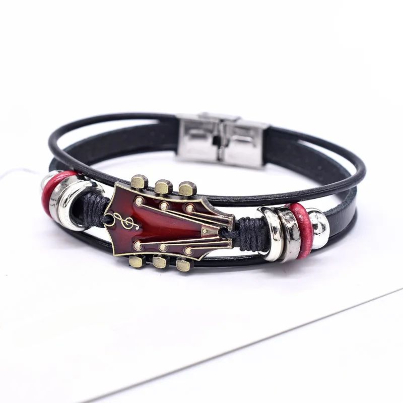 Gitaar lederen armband