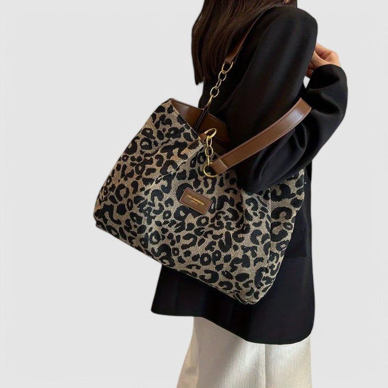 Leopard Canvas Tote “Claire” – Fashion & Functional