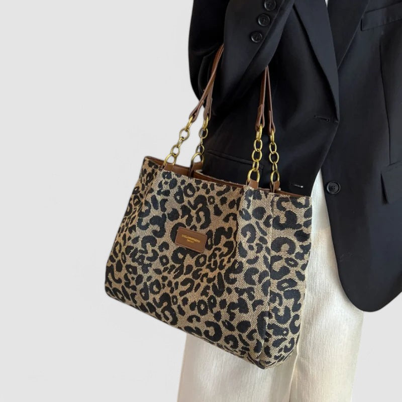 Leopard Canvas Tote “Claire” – Fashion & Functional