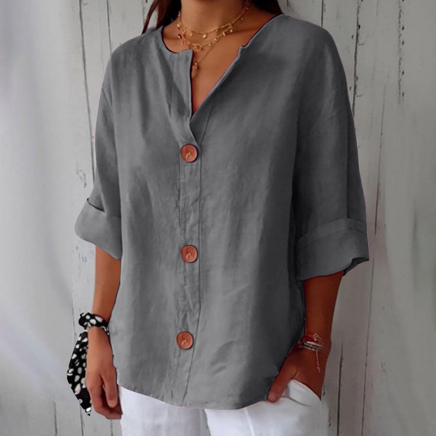 Maryline Casual Linnen Overhemd