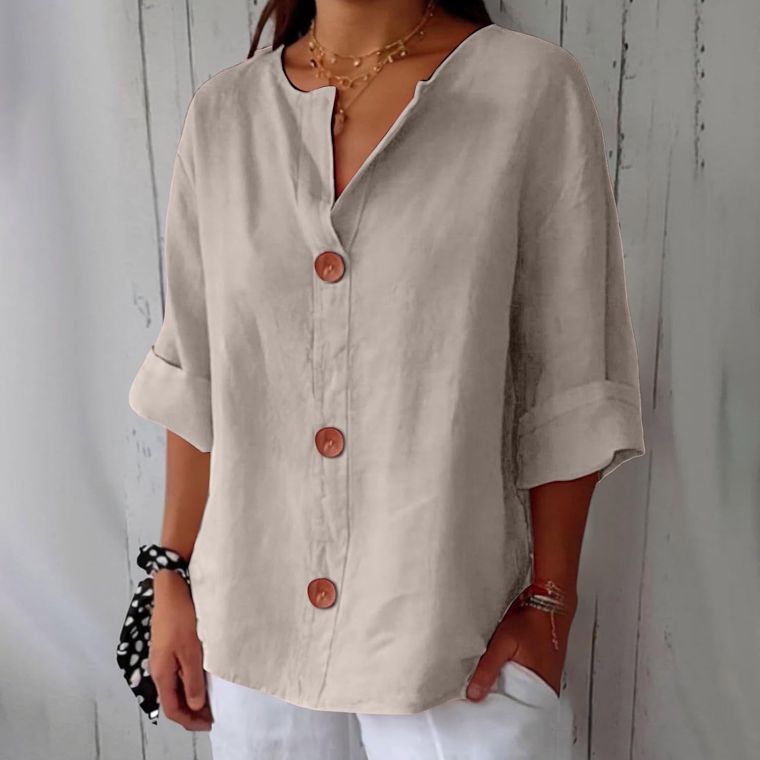 Maryline Casual Linnen Overhemd