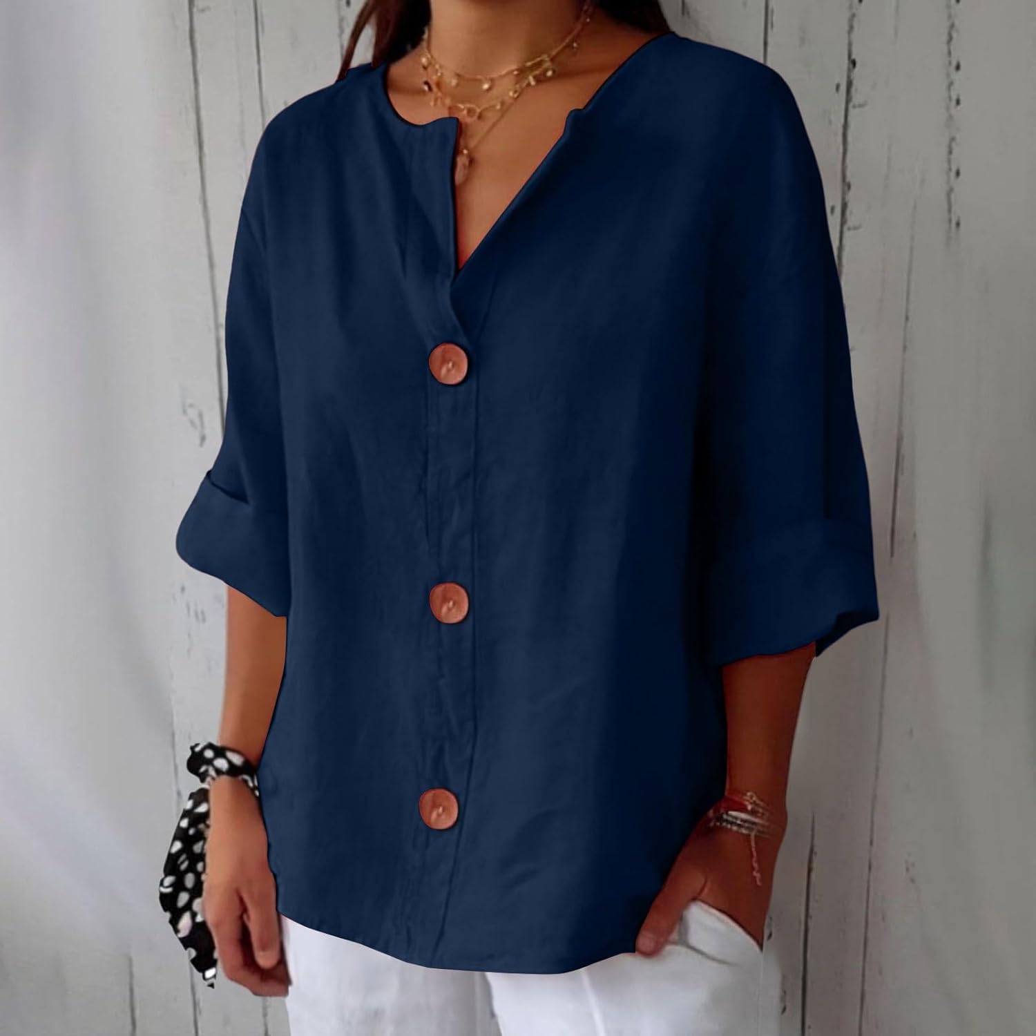 Maryline Casual Linnen Overhemd