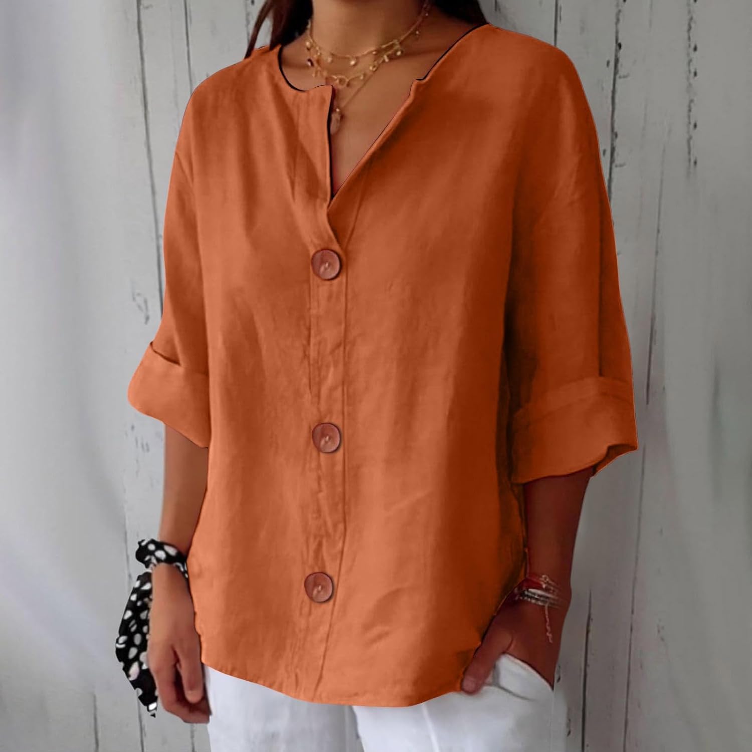 Maryline Casual Linnen Overhemd