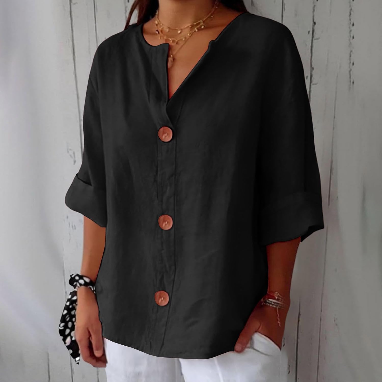 Maryline Casual Linnen Overhemd