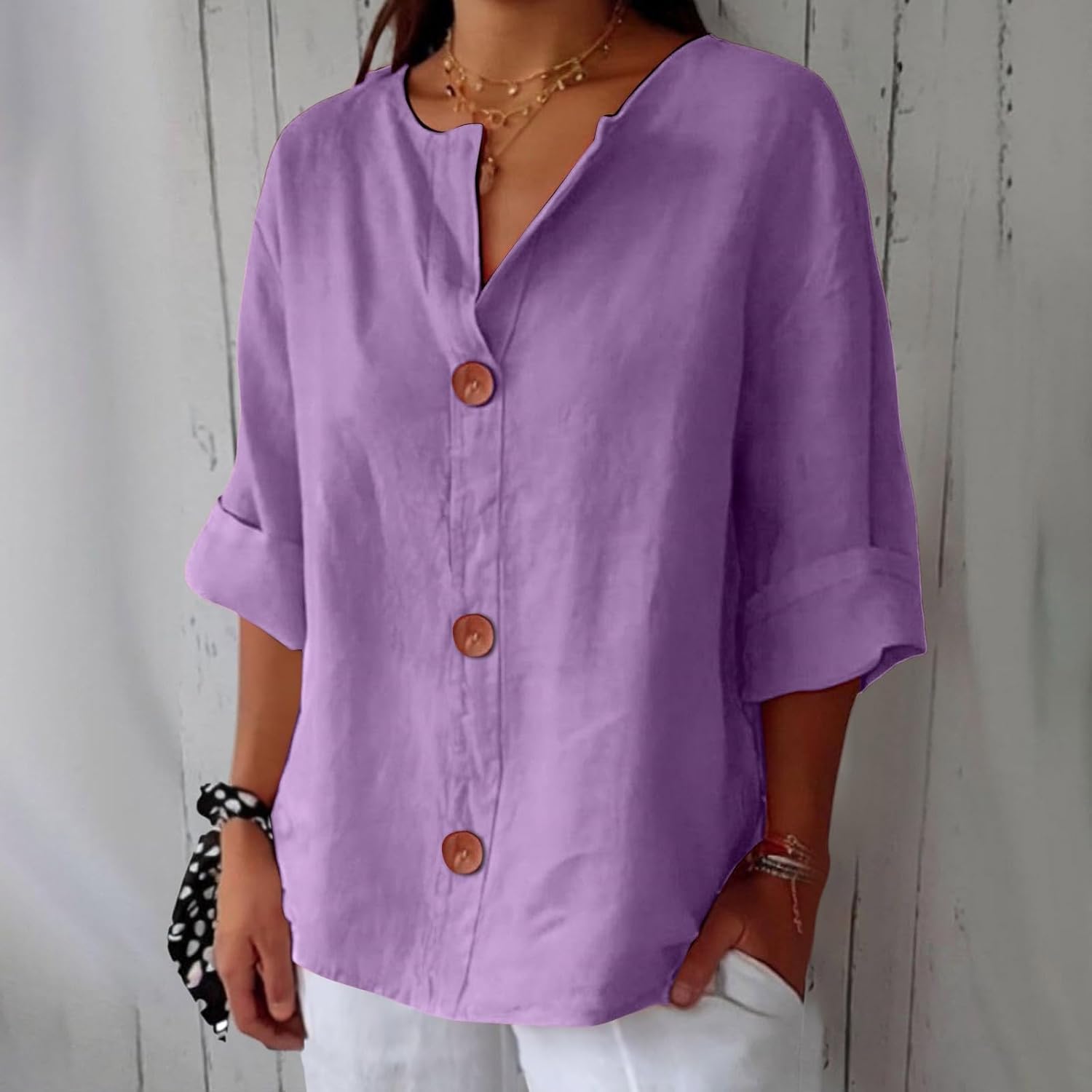 Maryline Casual Linnen Overhemd
