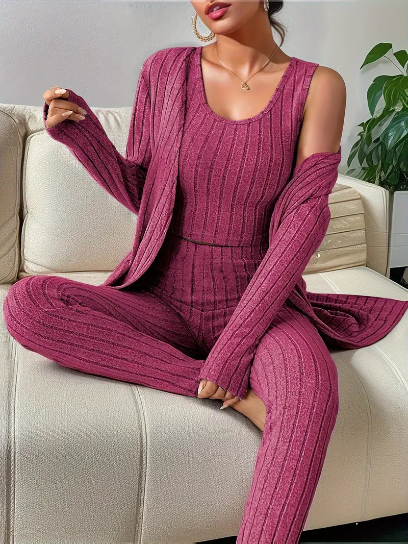 3-delig Velours Ensemble – Comfort & Stijl