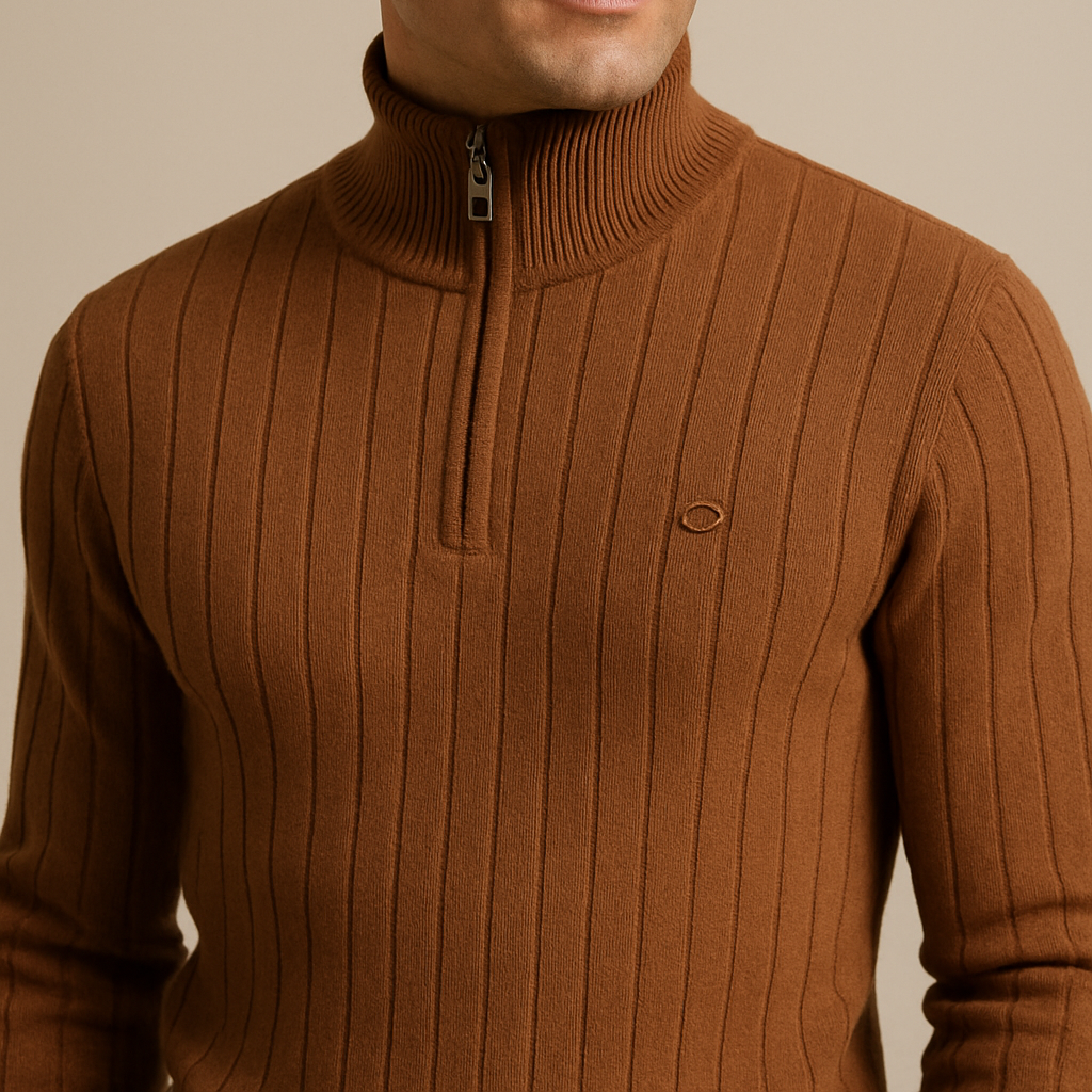 Grant – Premium Col Roulé Zippé | Moderne & Structurale Knit
