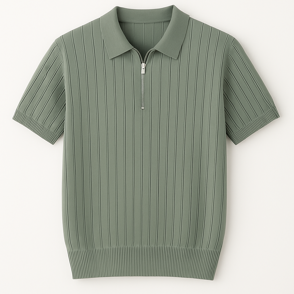Bardi – Textured Half-Zip Polo | Comfort & Stijl in Één