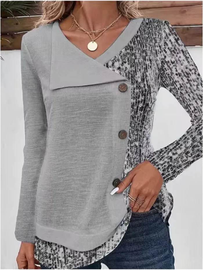 Elegante Herfstblouse met Lange Mouwen