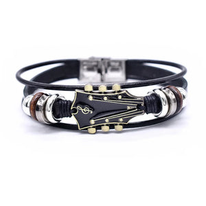 Gitaar lederen armband