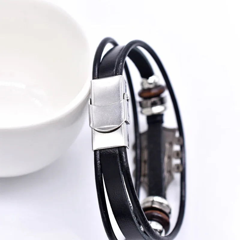 Gitaar lederen armband
