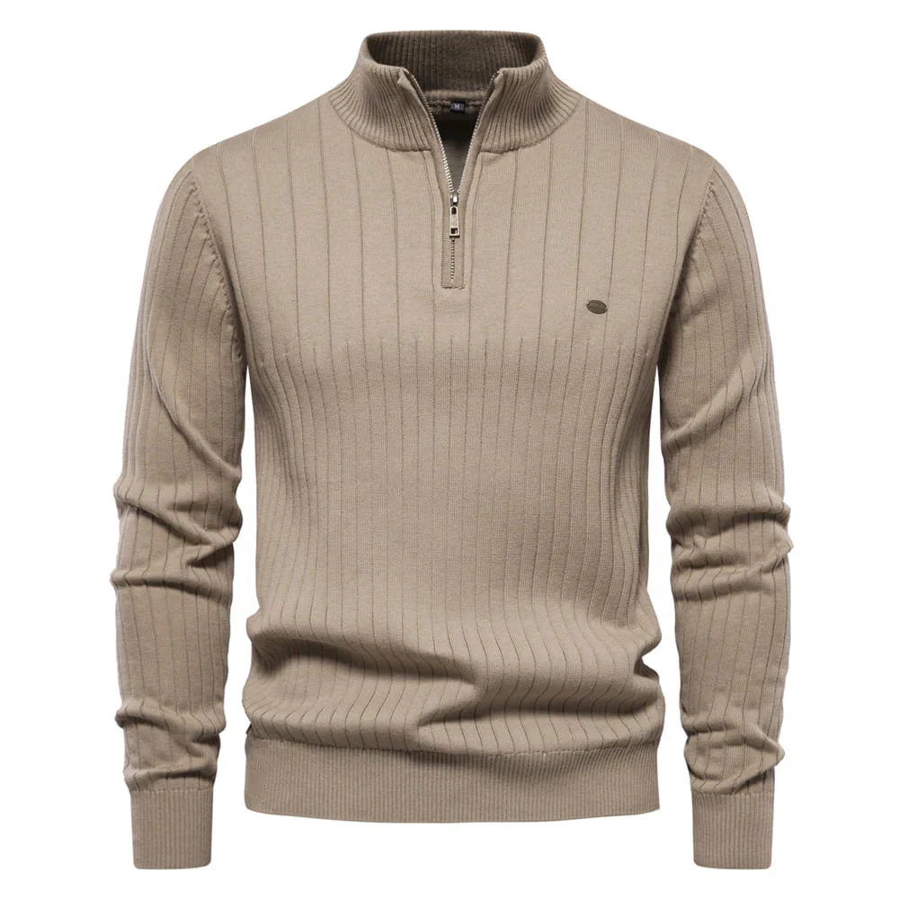 Grant – Premium Col Roulé Zippé | Moderne & Structurale Knit