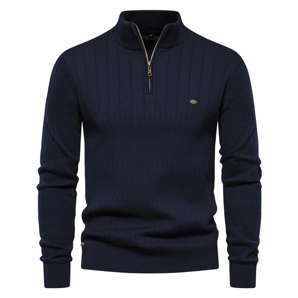 Grant – Premium Col Roulé Zippé | Moderne & Structurale Knit