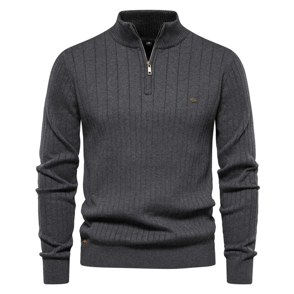Grant – Premium Col Roulé Zippé | Moderne & Structurale Knit