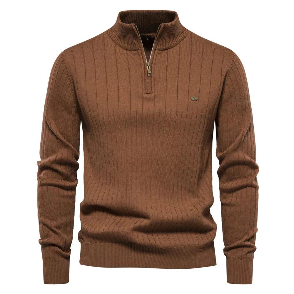 Grant – Premium Col Roulé Zippé | Moderne & Structurale Knit