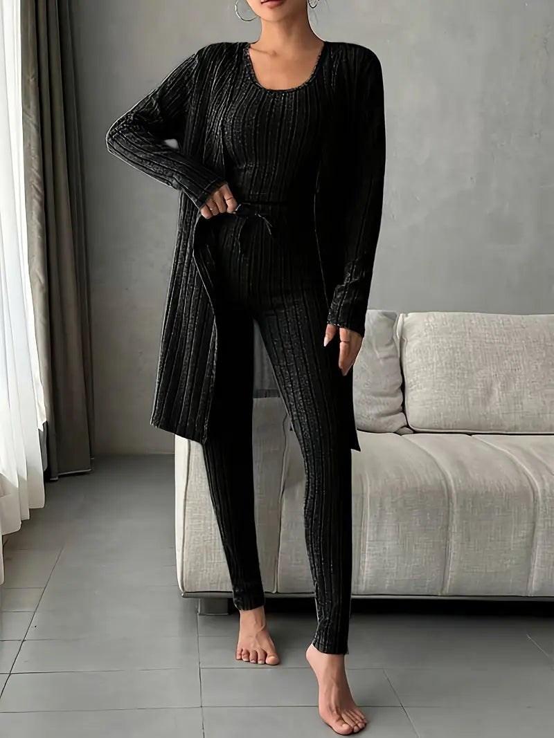 3-delig Velours Ensemble – Comfort & Stijl