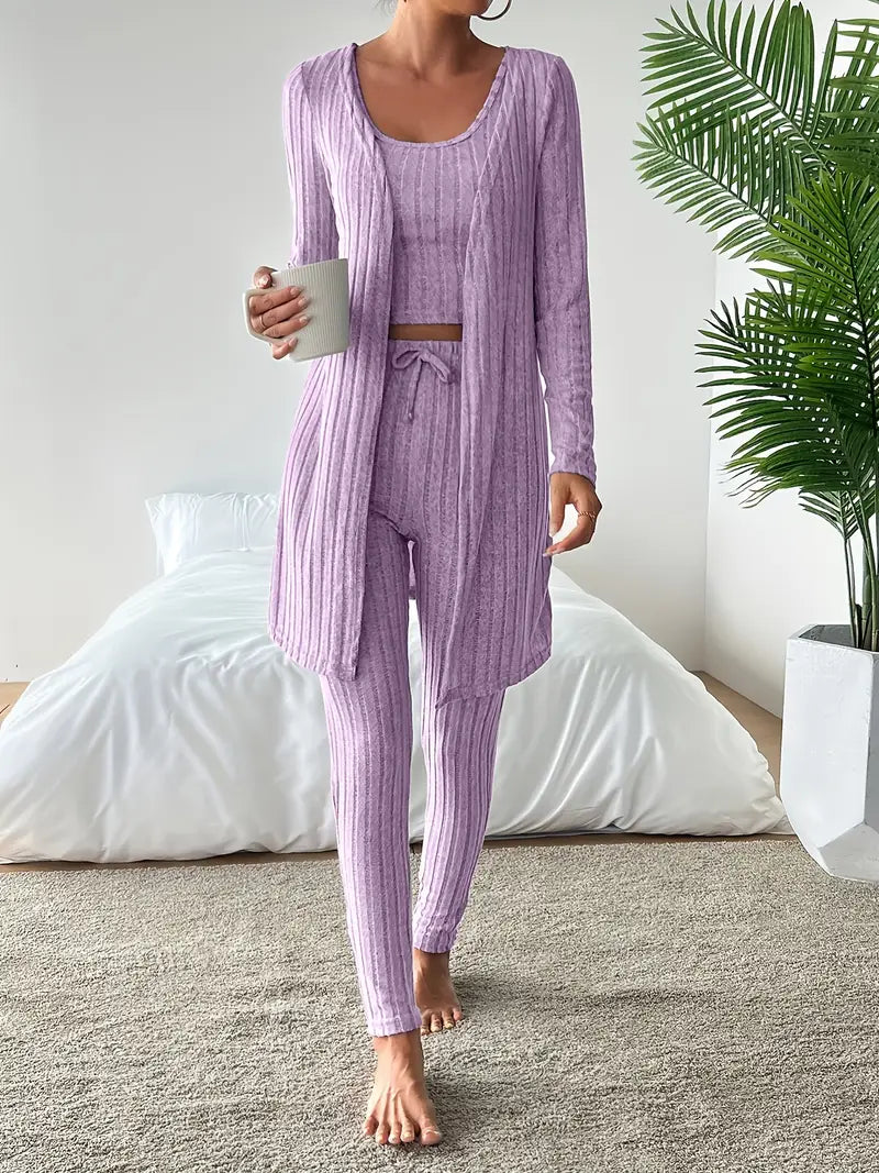 3-delig Velours Ensemble – Comfort & Stijl