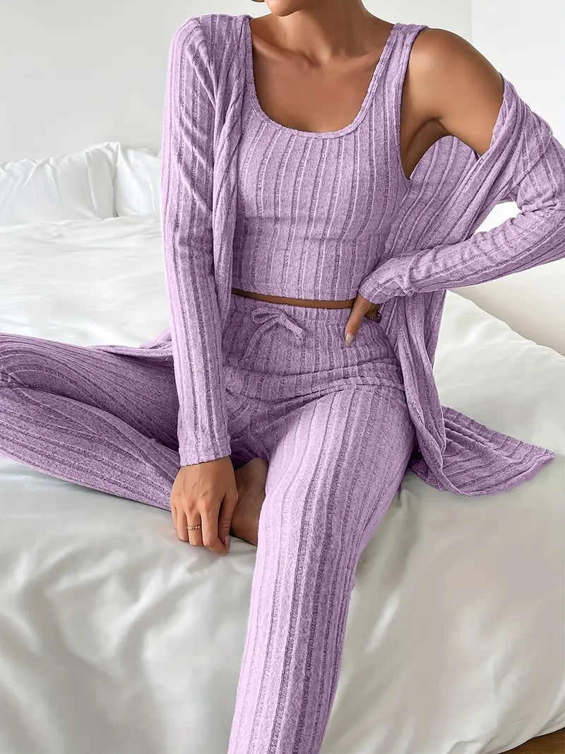 3-delig Velours Ensemble – Comfort & Stijl