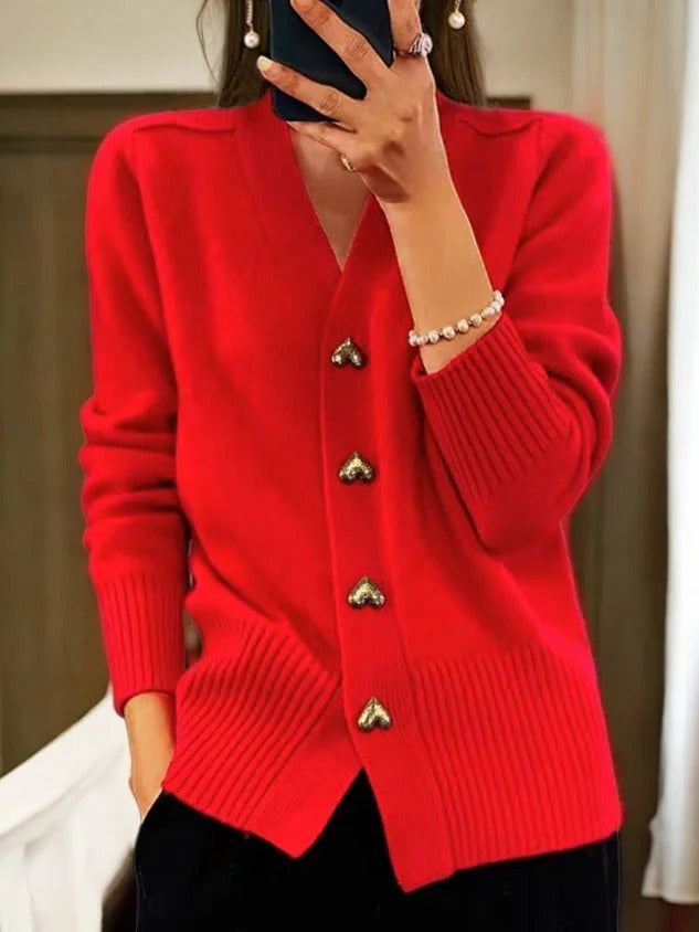 Elegante Hartknop Cardigan